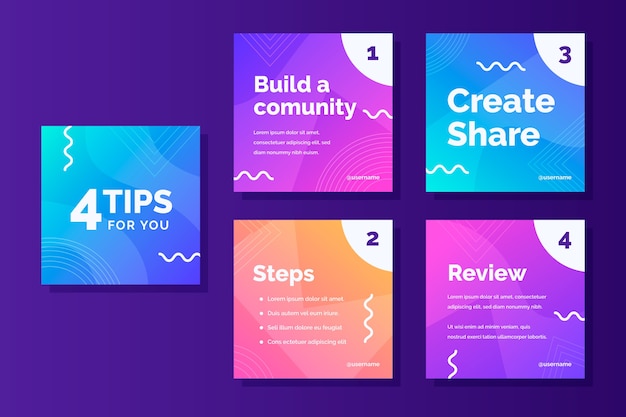 Costruisci un modello di storie instagram della community per suggerimenti Vettore gratuito