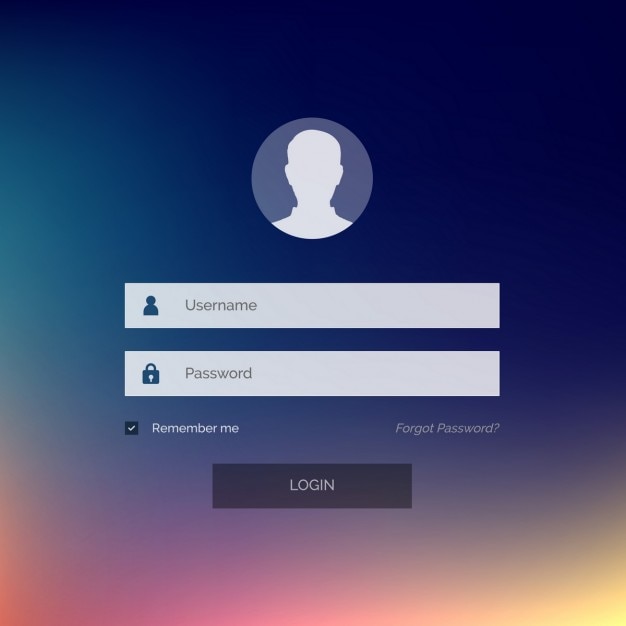 Design dell'interfaccia form di login moderna con username e password Vettore gratuito