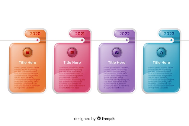 Design piatto del modello di timeline infografica Vettore gratuito