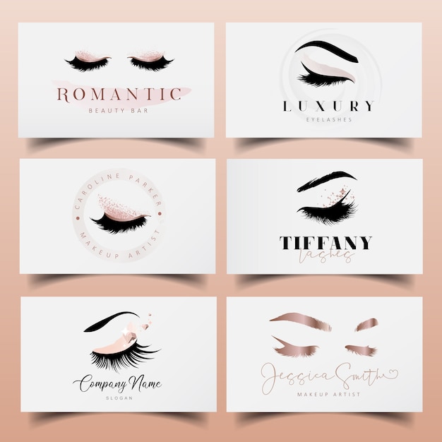 Disegno logo ciglia Vettore Premium