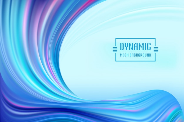 Dynamic wave mesh flusso colorato. priorità bassa di colore di forma di onda liquida Vettore Premium