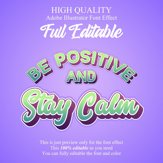 Effetto font tipografia modificabile script verde pastello Vettore Premium