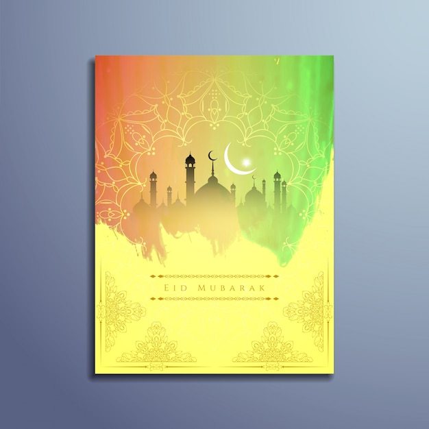 Eid mubarak disegno colorato brochure Vettore gratuito Eid mubarak disegno colorato brochure Vettore gratuito