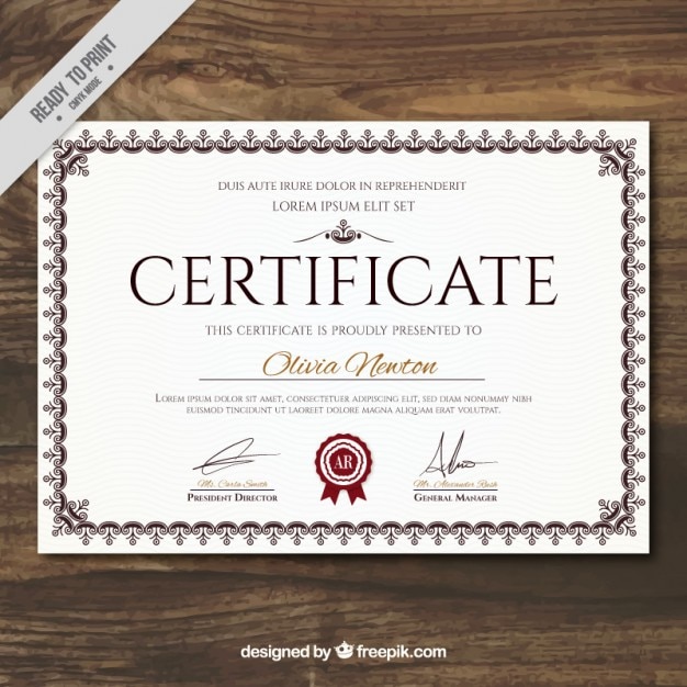 Elegante Certificato Di Partecipazione Vettore Gratis