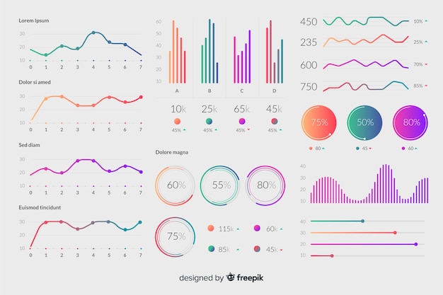 Elementi infographic gradiente Vettore gratuito