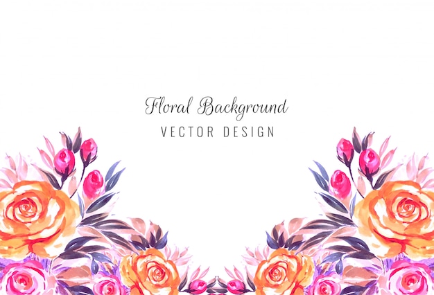 Fondo della carta dei fiori dell'acquerello dell'invito di nozze Vettore gratuito