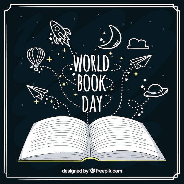 Fondo disegnato a mano per la giornata mondiale del libro | Scaricare vettori gratis