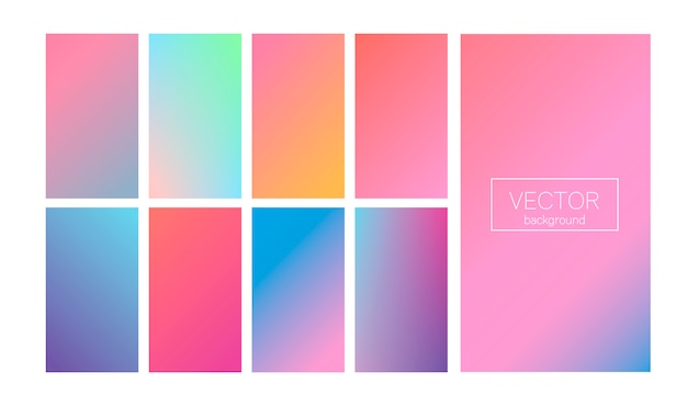 Gradiente moderno set colore astratto Vettore Premium