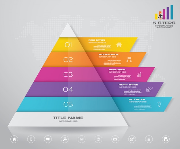 Grafico a piramide Vettore Premium