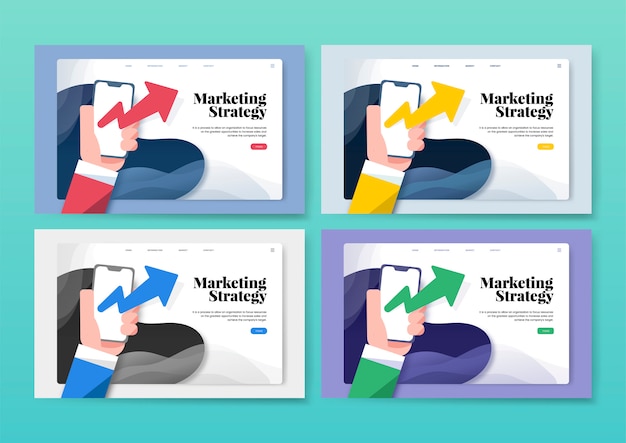 Grafico del sito web informativo della strategia di marketing Vettore gratuito