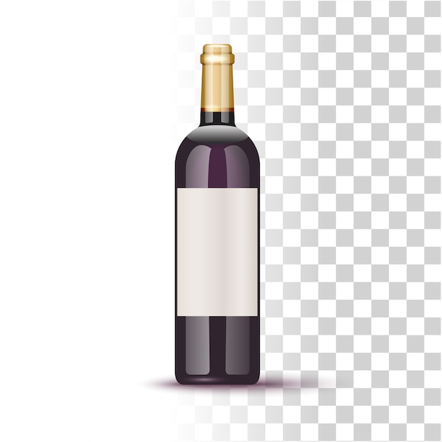 Illustrazione della bottiglia di vino Vettore Premium