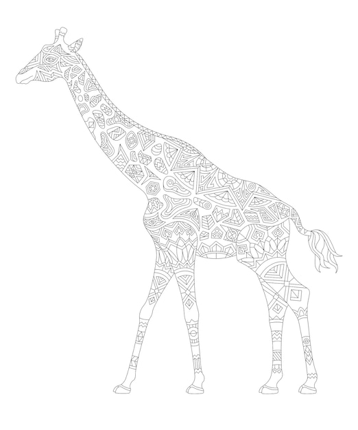 Illustrazione della pagina da colorare adulto animale Vettore gratuito