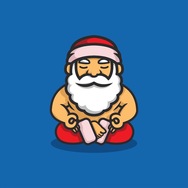 Immagini Natale Yoga.Illustrazione Di Babbo Natale Yoga Vettore Premium