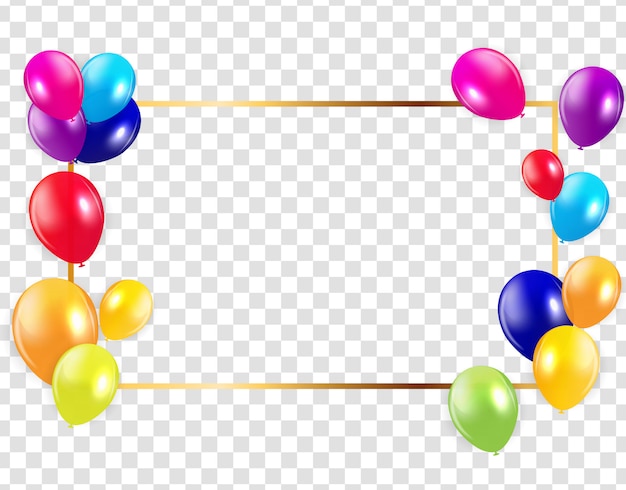 Illustrazione lucida di vettore del fondo dei palloni di buon compleanno Vettore Premium