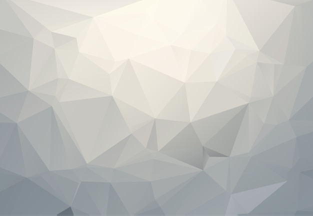 Illustrazione poligonale grigio bianco, che consistono in triangoli. sfondo geometrico in stile origami con sfumatura. design triangolare per il tuo business. Vettore Premium