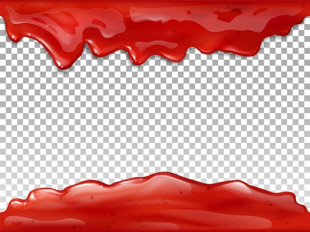 Inceppamento flusso illustrazione senza giunte di spruzzata di sciroppo realistico 3d e gocce di bacche rosse o frutta Vettore gratuito