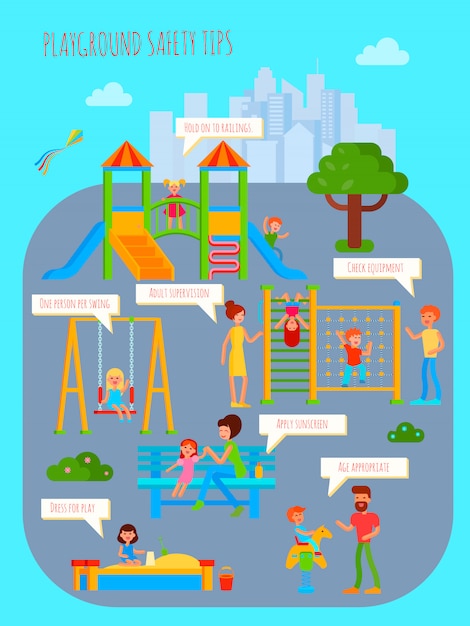 Infografica parco giochi Vettore gratuito