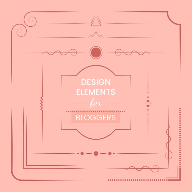 Insieme di elementi di design per il vettore di blogger Vettore gratuito