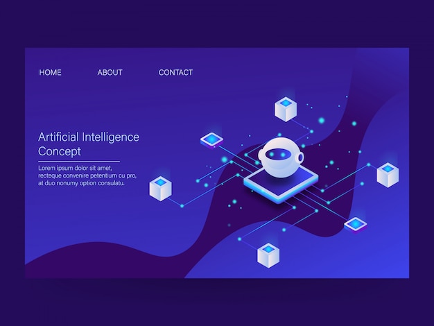 Intelligenza artificiale Vettore Premium