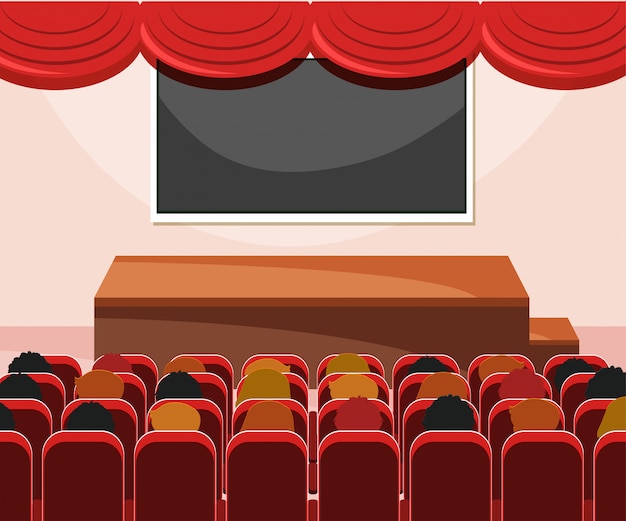 Interno del palco con il pubblico Vettore gratuito