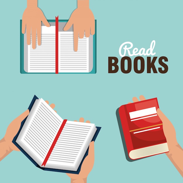 Leggi il design dei libri Vettore gratuito