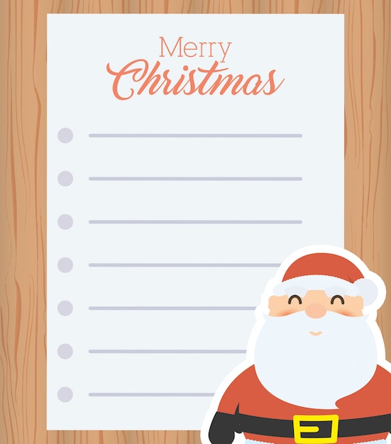 Lettera Buon Natale.Lettera Di Buon Natale Con Babbo Natale Vettore Gratis