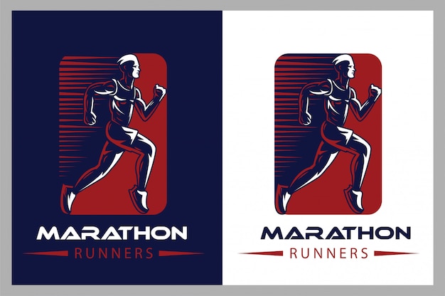 Logo atletic running Vettore Premium