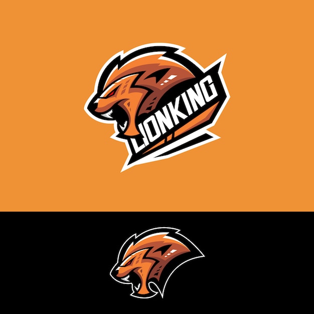 Logo della squadra di e-sport con leone Vettore Premium