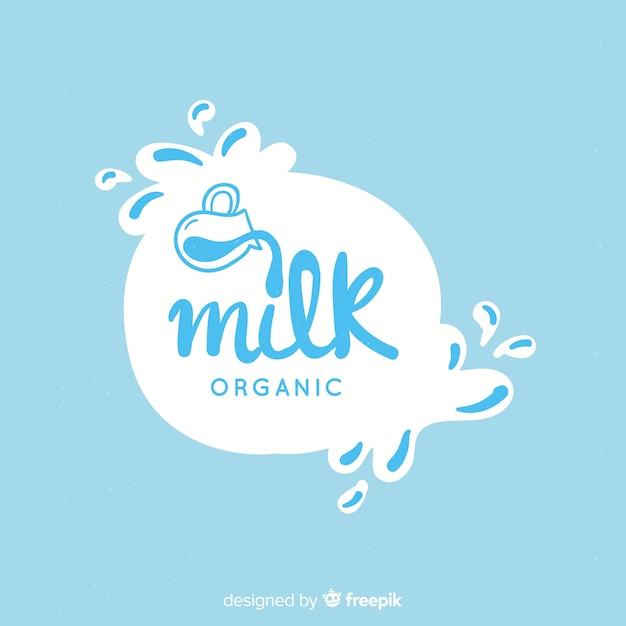 Logo di latte macchiato disegnato a mano Vettore gratuito
