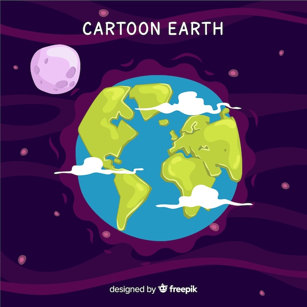 Lovely pianeta terra con design piatto Vettore gratuito