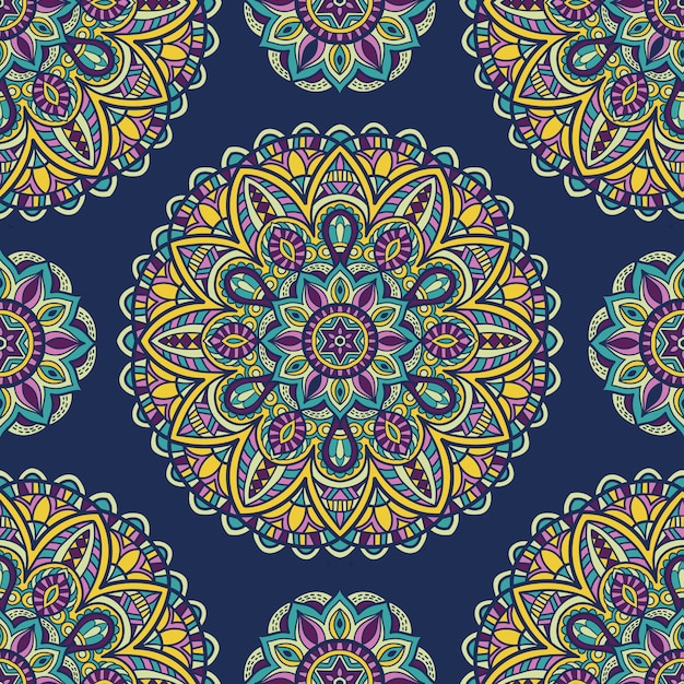 Mandala per la stampa. ornamento tribale. Vettore Premium