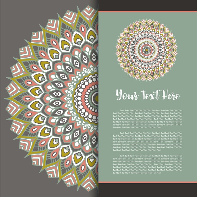 Mandala template card, greeting invitation card set vettoriale. Vettore Premium