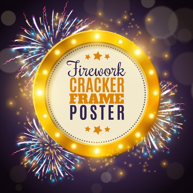 Manifesto variopinto del fondo della pagina del cracker del fuoco d'artificio Vettore gratuito
