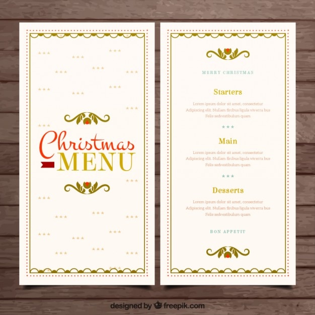 Sfondi Per Menu Di Natale.Vettore Premium Menu Di Natale Elegante