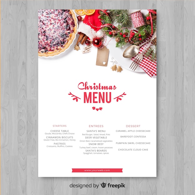 Stampare Menu Di Natale.Menu Di Natale Vettore Gratis