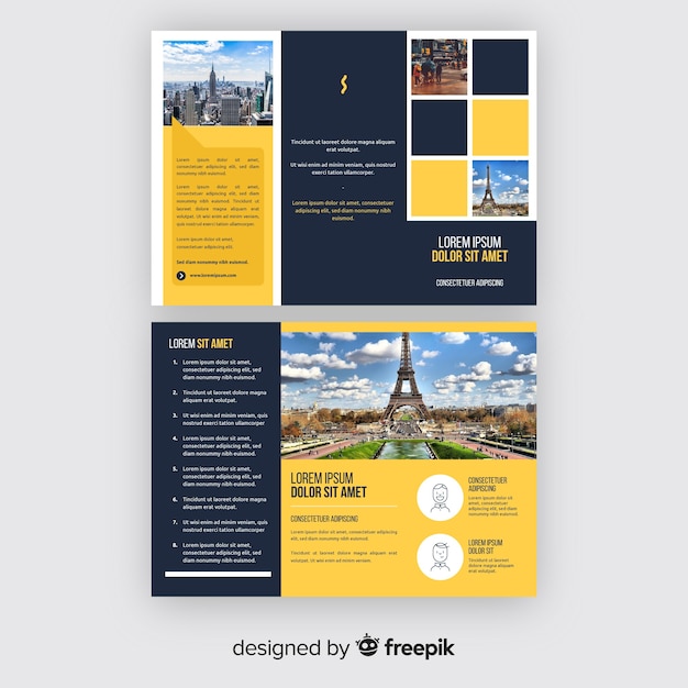 Modello di brochure a tre ante Vettore gratuito