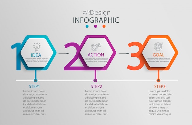 Modello di infografica di carta Vettore Premium
