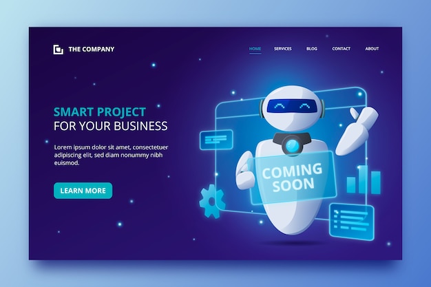 Modello di landing page di intelligenza artificiale Vettore gratuito