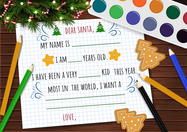 Lettera a babbo natale editabile