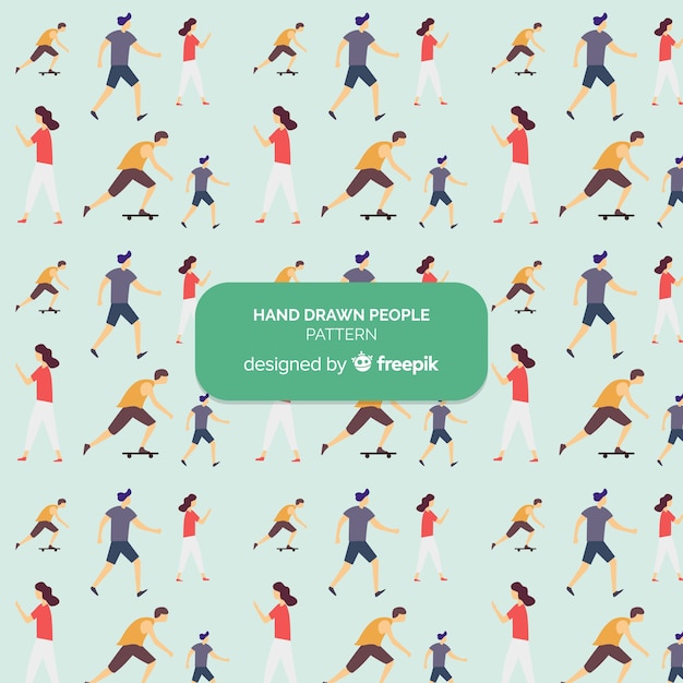 Modello di persone disegnate a mano Vettore gratuito