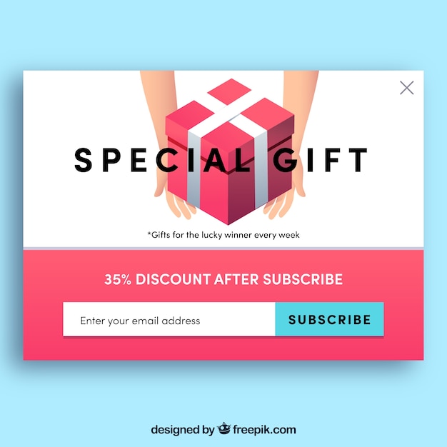 Modello pop-up di promozione con design piatto Vettore gratuito