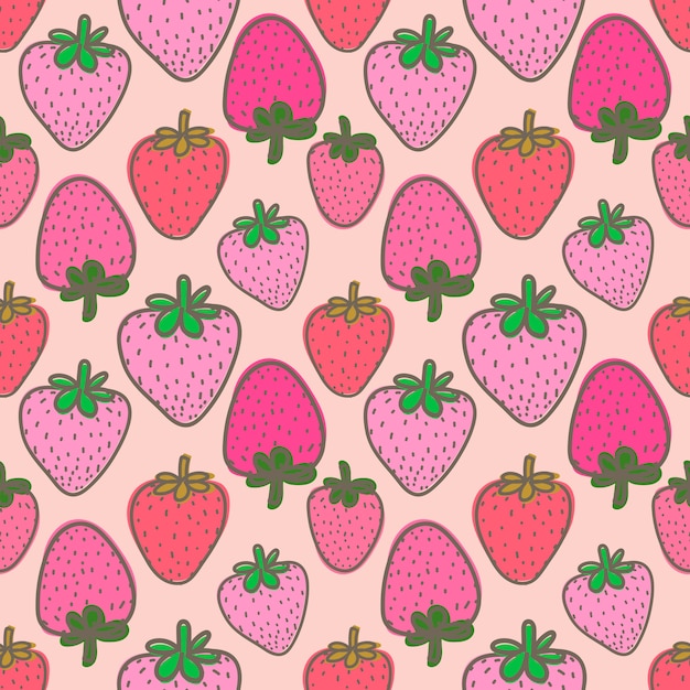 Modello senza cuciture con la fragola per la progettazione della confezione regalo. Vettore Premium