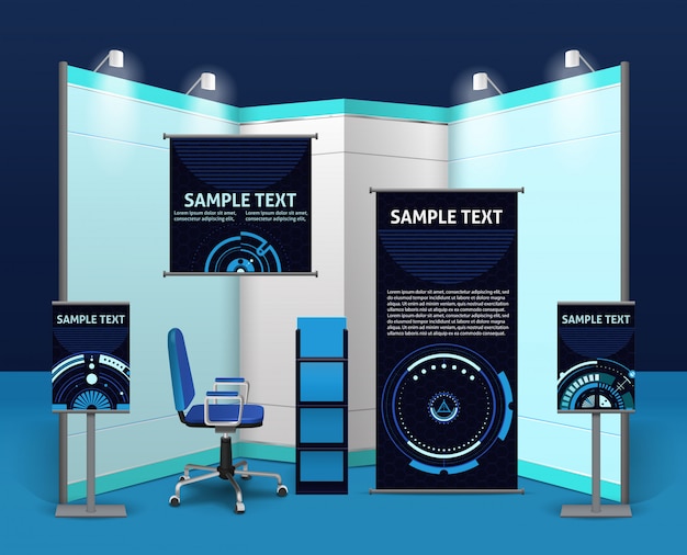 Modello stand espositivo promozionale Vettore gratuito