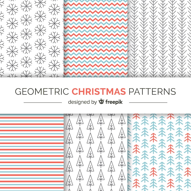 Disegni Geometrici Di Natale.Motivi Geometrici Di Natale Vettore Gratis