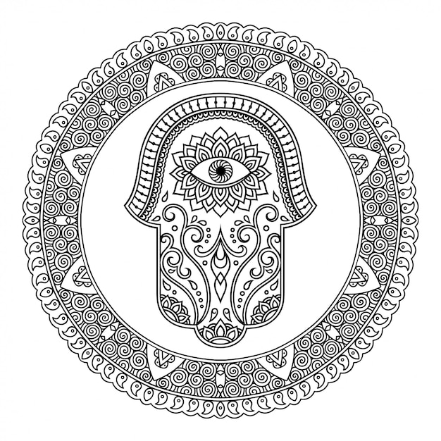 Motivo Circolare A Forma Di Mandala Per Henne Mehndi Tatuaggio