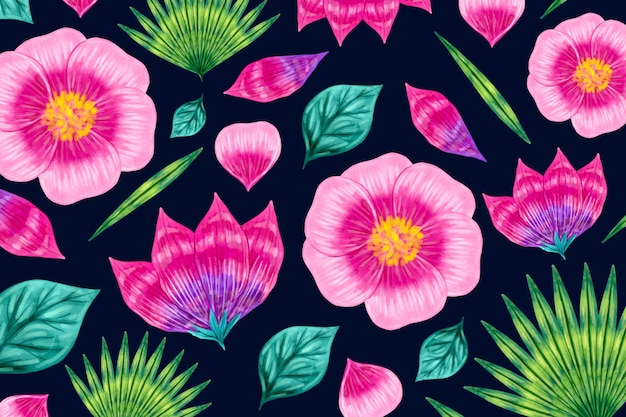 Motivo floreale rosa sfumato senza soluzione di continuità Vettore gratuito