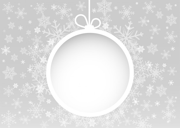 Sfondi Natalizi Bianchi.Natale E Felice Anno Nuovo Sfondo Bianco Vettoriale Con Palla Di Neve Bianca Vettore Premium