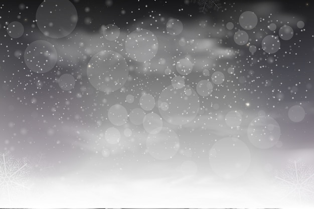 Vettore Premium Neve Che Cade Isolato Su Sfondo Scuro Effetto Decorativo Trasparente Fiocco Di Neve Trama Magica Nevicata Bianca Tempesta Di Neve Invernale
