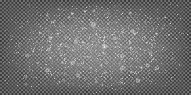 Neve isolata. sovrapposizione di neve realistica. Vettore Premium