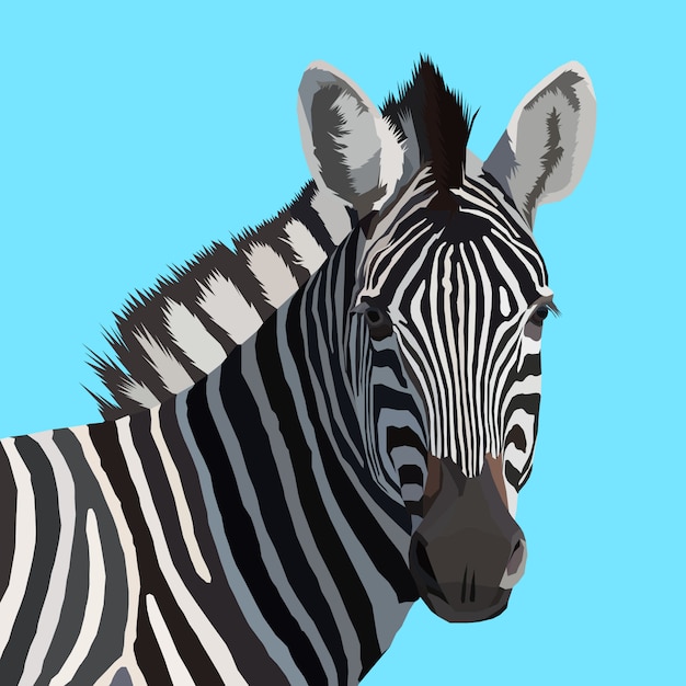 Opere d'arte creativa zebra pop art Vettore Premium